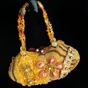 Vintage Embellished Handmade Beaded Handbag